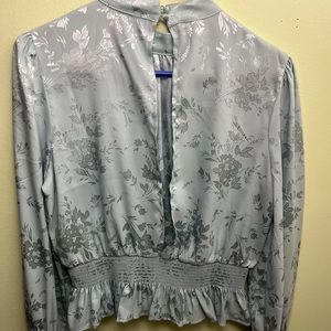 Forever 21 women’s floral sheer high neck lantern sleeve blouse